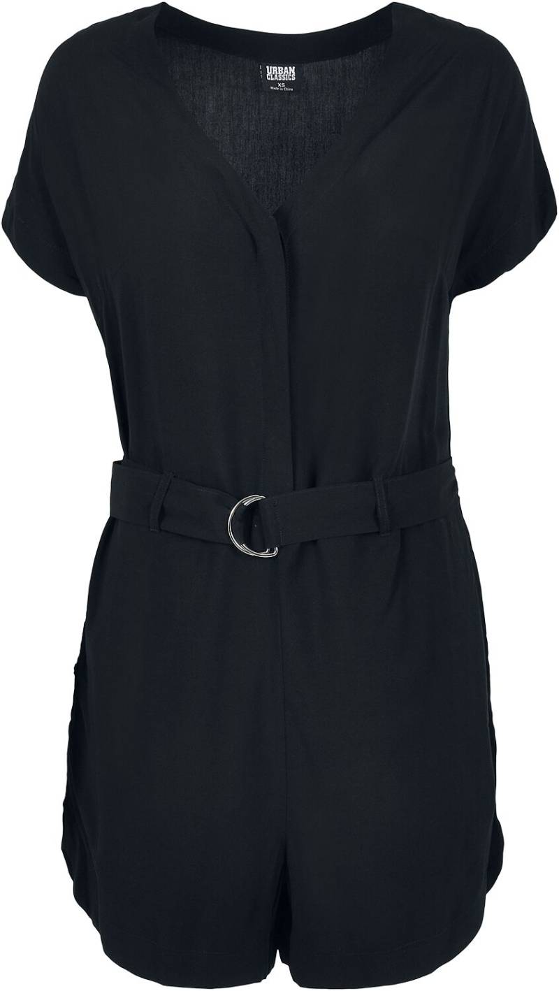 Urban Classics Jumpsuit - Ladies Short Black Viscose Belt Jumpsuit - M bis XL - für Damen - Größe XL - schwarz Urban Classics Jumpsuit - Ladies Short Black Viscose Belt Jumpsuit - M bis XL - für Damen - Größe XL - schwarz von Urban Classics