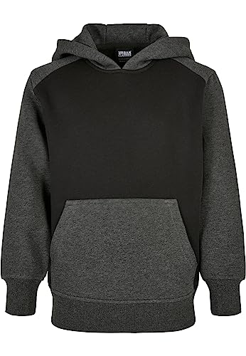 Urban Classics Jungen Boys 2-Tone Fake Raglan Hoody Kapuzenpullover, Black/Charcoal, 134/140 von Urban Classics