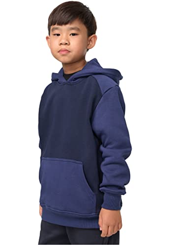 Urban Classics Jungen Boys 2-Tone Fake Raglan Hoody Kapuzenpullover, midnightnavy/darkblue, 122/128 von Urban Classics