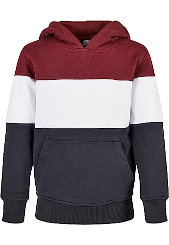 Urban Classics Jungen UCK1870-Boys 3-Tone Hoody Kapuzenpullover, Port/White/Navy, 110/116 von Urban Classics