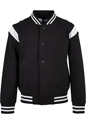 Urban Classics Jungen UCK2398-Boys Inset College Sweat Jacket Jacke, Black/White, 122/128 von Urban Classics