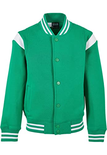 Urban Classics Jungen UCK2398-Boys Inset College Sweat Jacket Jacke, bodegagreen/White, 146/152 von Urban Classics