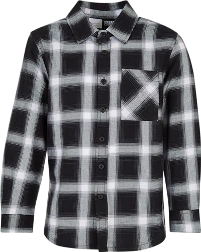 Urban Classics Jungen Hemd Boys Oversized Checked Shirt black/white 122/128 von Urban Classics