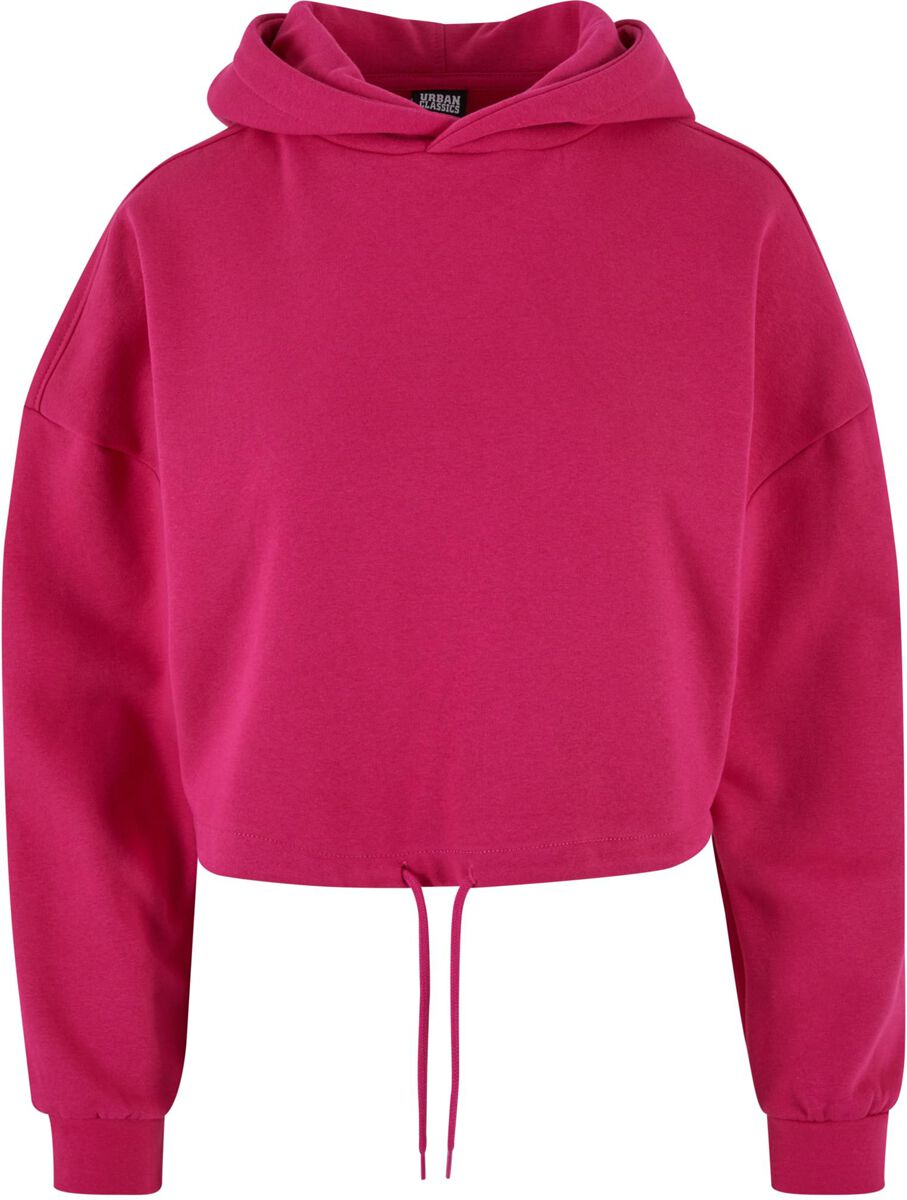 Urban Classics Kapuzenpullover - Ladies Cropped Oversized Hoodie - S bis L - für Damen - Größe L - fuchsia von Urban Classics