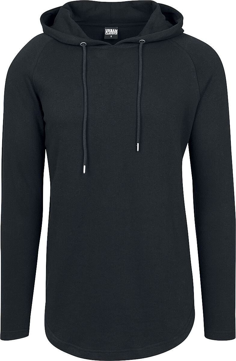Urban Classics Kapuzenpullover - Long Shaped Terry Hoodie - S bis XXL - für Männer - Größe S - schwarz von Urban Classics