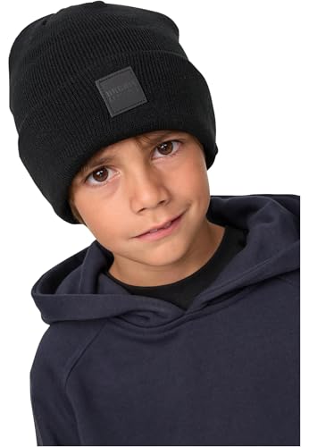 Urban Classics Kinder Mütze Logopatch Beanie Kids 2-Pack Black/royal Blue 158/164 von Urban Classics