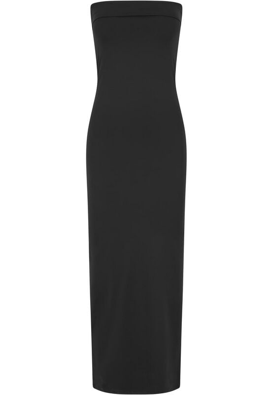 Urban Classics Kleid knielang - Ladies Bandeau Midi Dress - XS bis XL - für Damen - Größe M - schwarz von Urban Classics