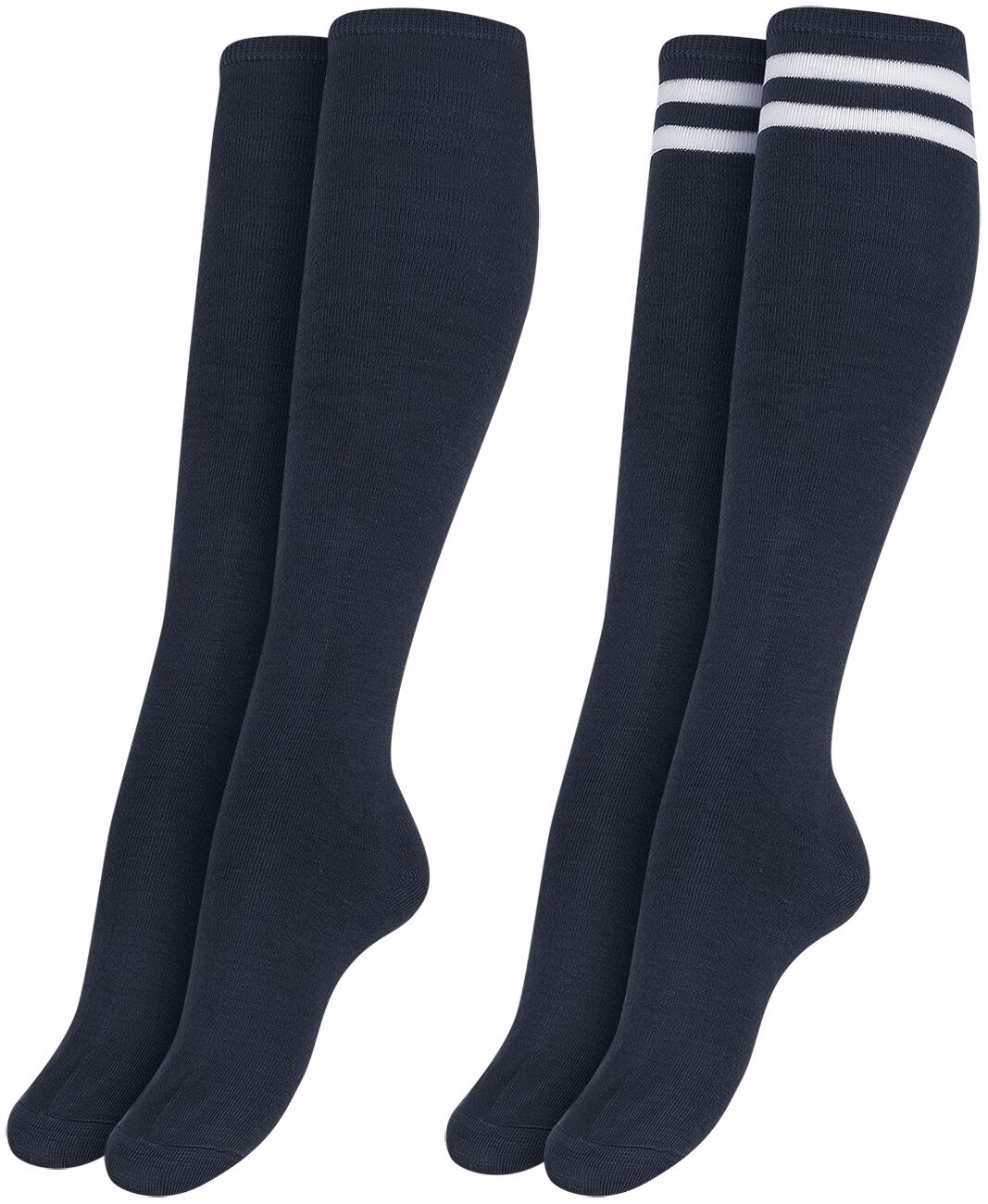 Urban Classics Kniestrümpfe - Ladies College Socks 2-Pack - EU35-38 bis EU39-42 - für Damen - Größe EU 35-38 - navy von Urban Classics