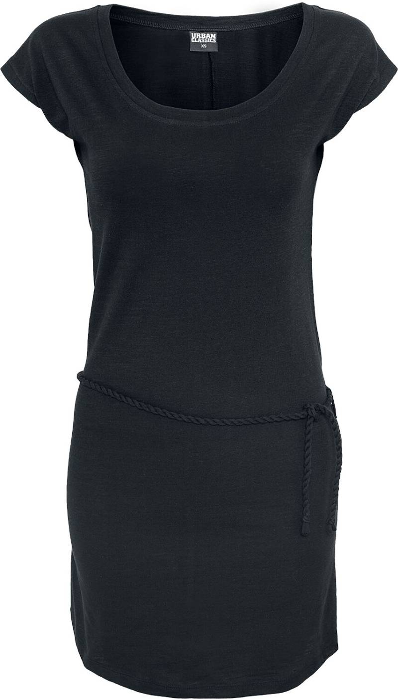 Urban Classics Kurzes Kleid - Ladies Slub Jersey Dress - XS bis 5XL - für Damen - Größe M - schwarz von Urban Classics