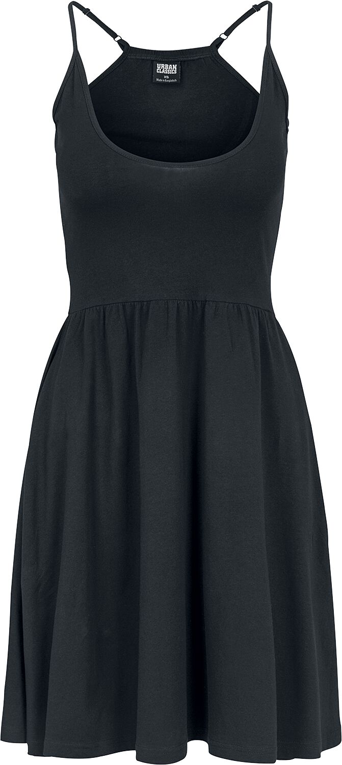 Urban Classics Kurzes Kleid - Ladies Spaghetti Dress - XS bis XL - für Damen - Größe XL - schwarz von Urban Classics