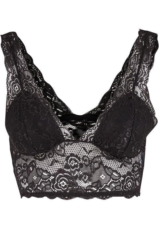 Urban Classics Ladies Allover Lace Bra Padded BH schwarz in XL von Urban Classics
