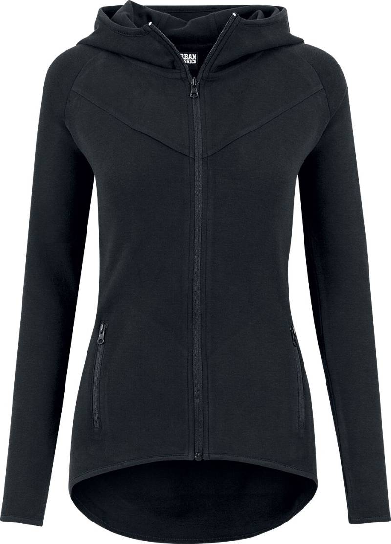 Urban Classics Ladies Athletic Interlock Zip Hoodie Kapuzenjacke schwarz in L von Urban Classics