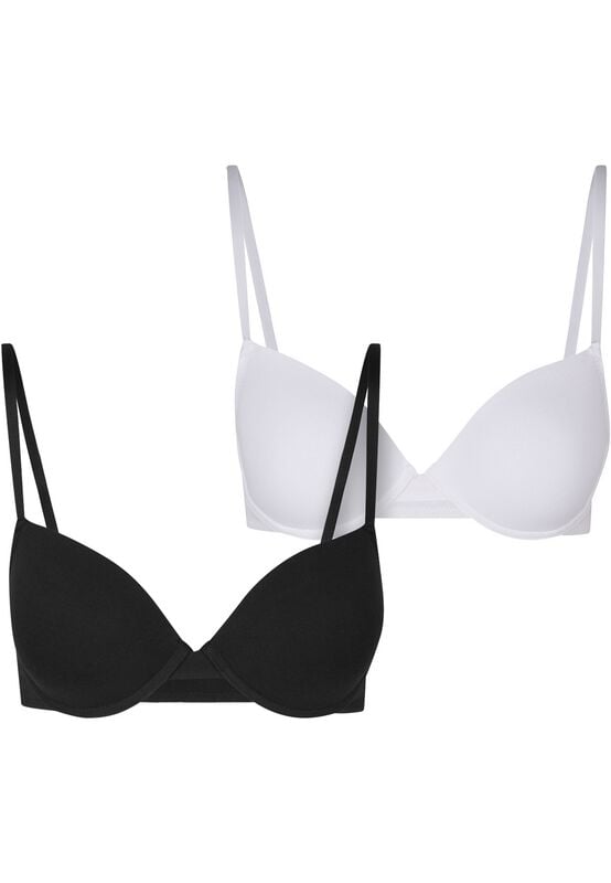 Urban Classics Ladies Basic Cotton Bra 2-Pack BH schwarz weiß in EU75B von Urban Classics