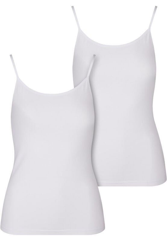 Urban Classics Ladies Basic Tank Top Cotton 2-Pack Top weiß in M von Urban Classics