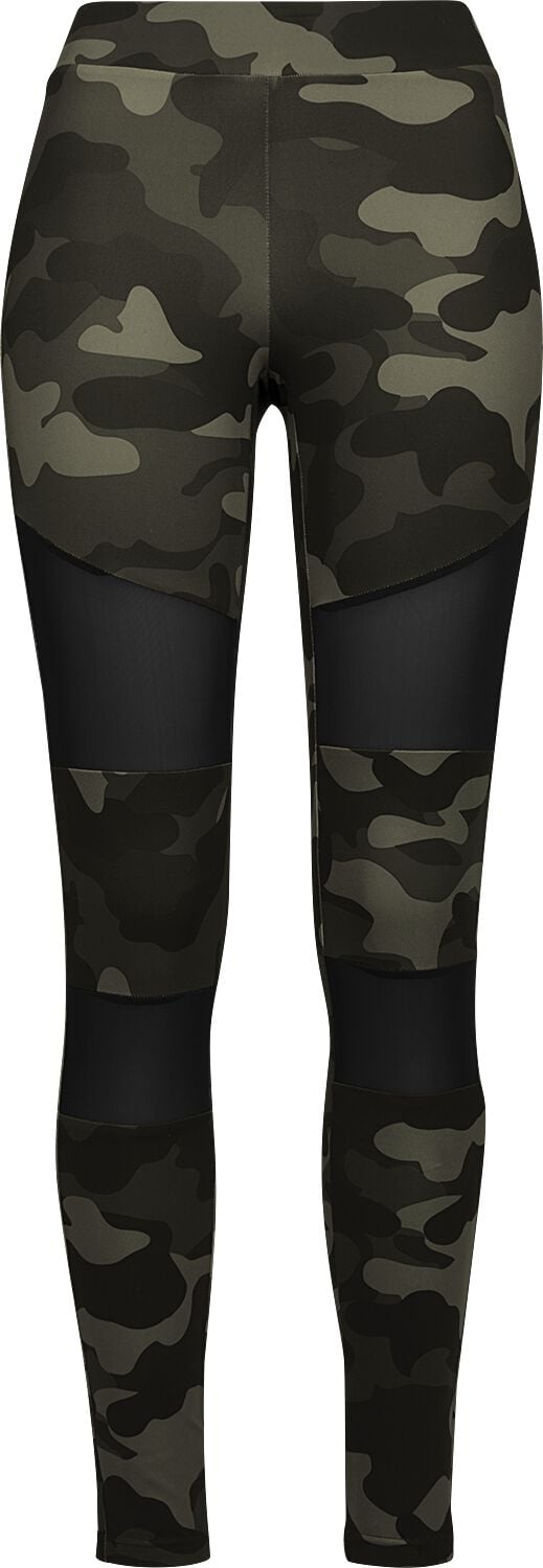 Urban Classics Ladies Camo Tech Mesh Leggings Leggings woodland schwarz in XL von Urban Classics
