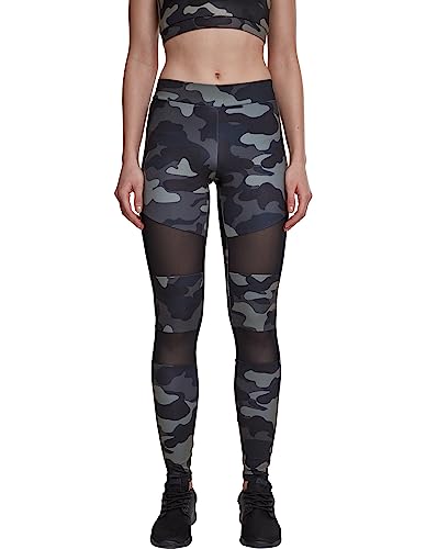 Urban Classics Damen Ladies Tech Mesh Leggings, darkcamo/blk, 4XL von Urban Classics