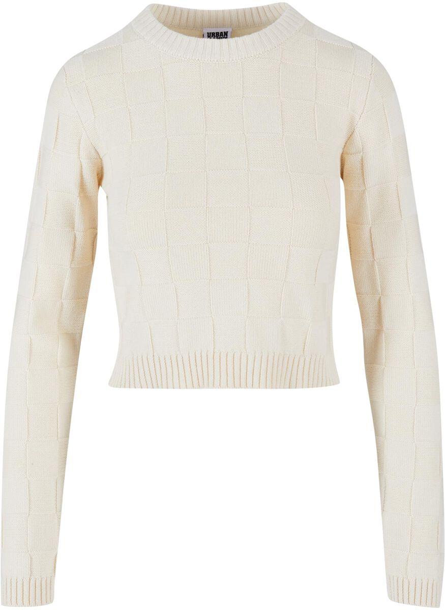 Urban Classics Ladies Check Knit Sweater Strickpullover sand in L von Urban Classics