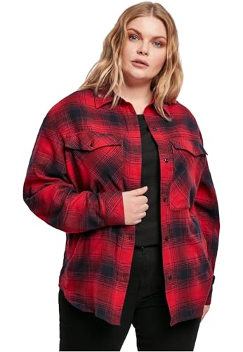 Urban Classics Ladies Check Overshirt darkblue/red XXL von Urban Classics