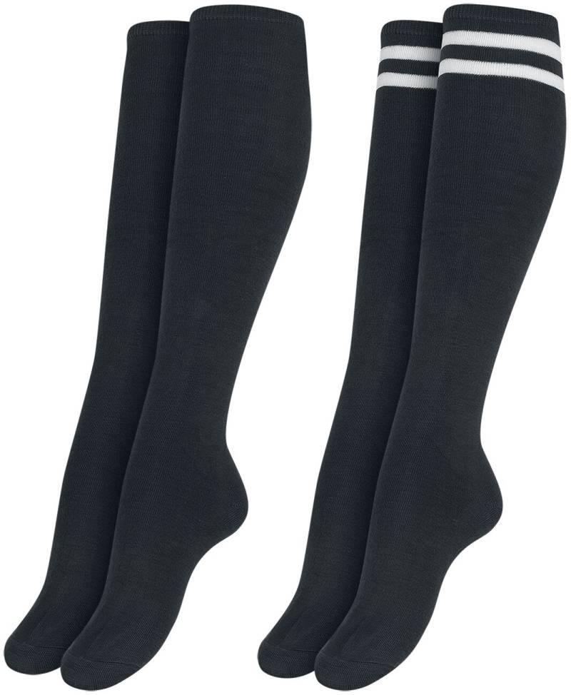 Urban Classics Ladies College Socks 2-Pack Kniestrümpfe schwarz in EU 35-38 von Urban Classics