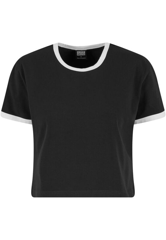 Urban Classics Ladies Contrast Retro T-Shirt T-Shirt schwarz weiß in L von Urban Classics