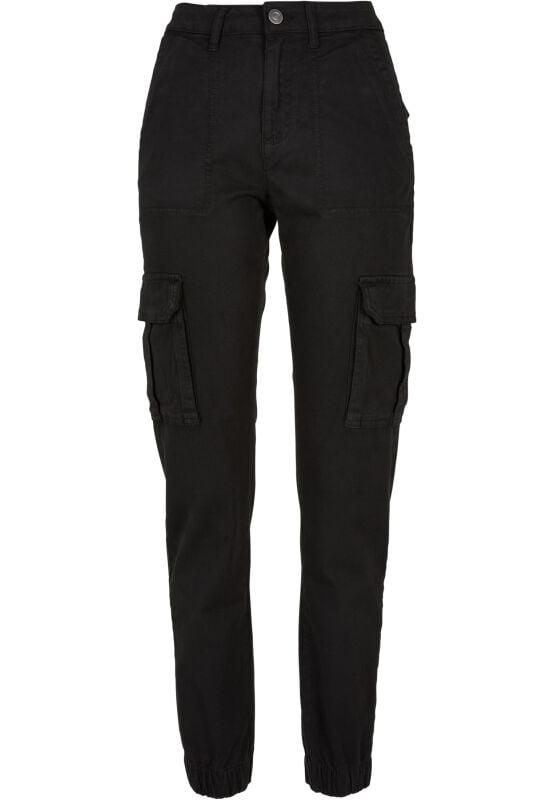 Urban Classics Ladies Cotton Twill Utility Pants Cargohose schwarz in 30 von Urban Classics