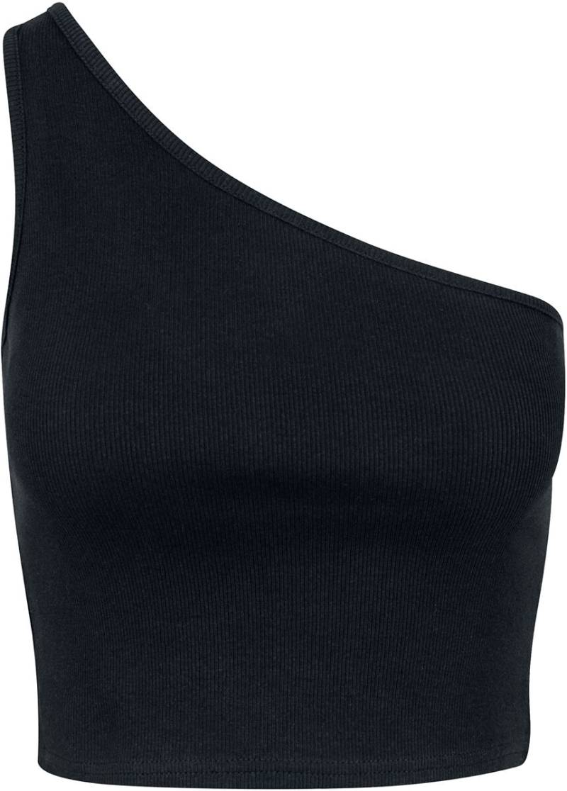 Urban Classics Ladies Cropped Asymmetric Top Top schwarz in XS von Urban Classics