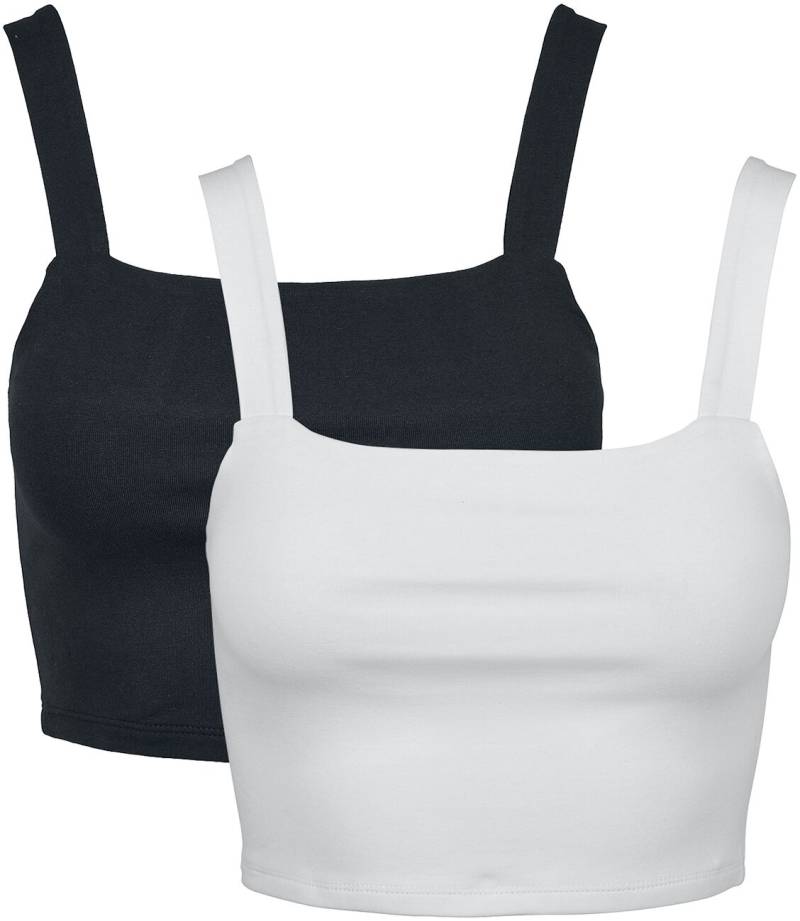 Urban Classics Ladies Cropped Top Double Pack Top schwarz weiß in M von Urban Classics