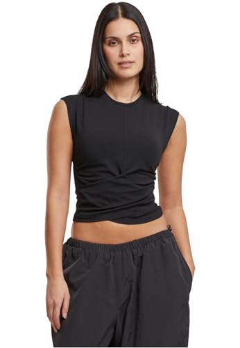 Urban Classics Ladies Cropped Wrapped Top Black, S von Urban Classics