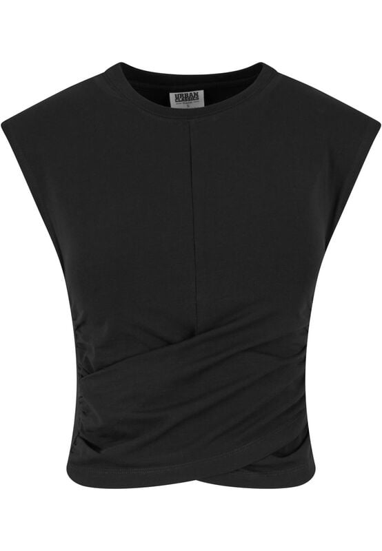 Urban Classics Ladies Cropped Wrapped Top Top schwarz in XL von Urban Classics