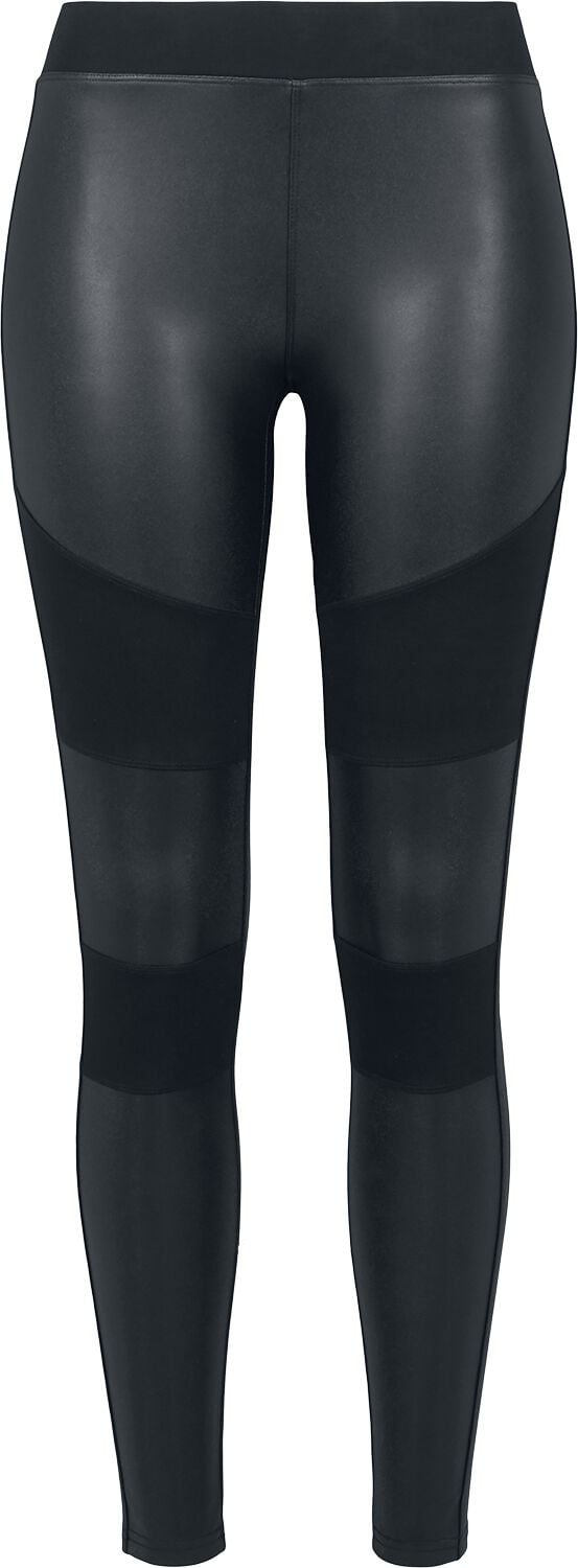 Urban Classics Ladies Fake Leather Tech Leggings Leggings schwarz in XL von Urban Classics