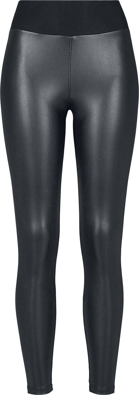 Urban Classics Ladies Faux Leather High Waist Leggings Leggings schwarz in 5XL von Urban Classics