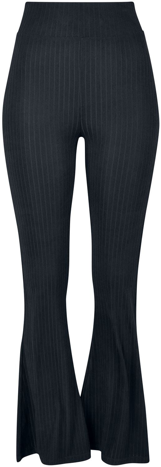 Urban Classics Ladies High Waist Rib Flared Leggings Leggings schwarz in L von Urban Classics