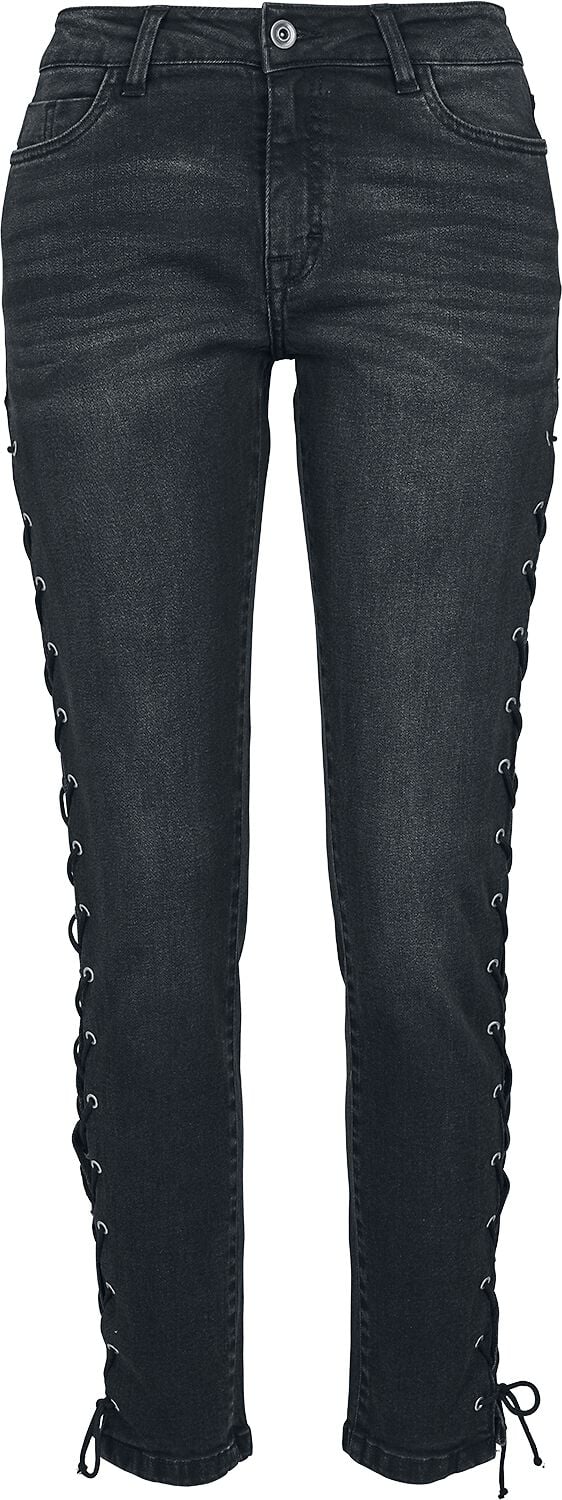 Urban Classics Ladies High Waist Skinny Denim Pants Jeans schwarz in W27L32 von Urban Classics