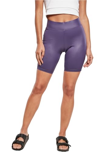 Urban Classics Ladies Imitation Leather Cycle Shorts, darkduskviolet, XS von Urban Classics