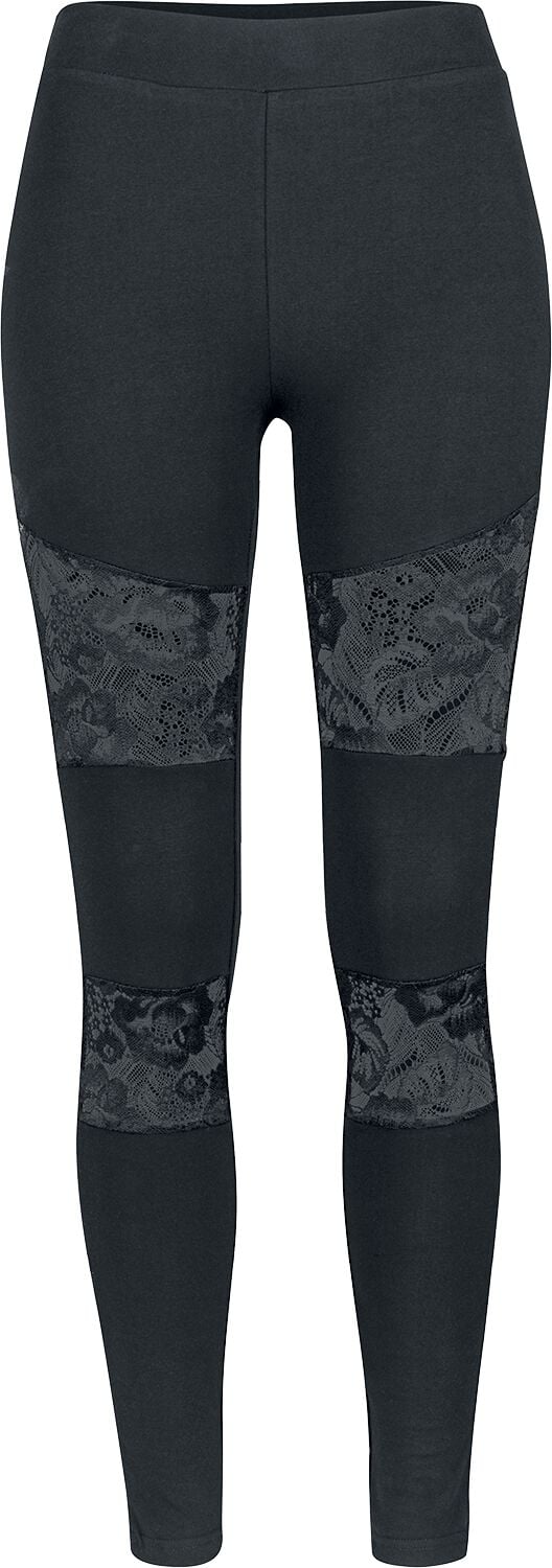 Urban Classics Ladies Lace Inset Leggings Leggings schwarz in 5XL von Urban Classics