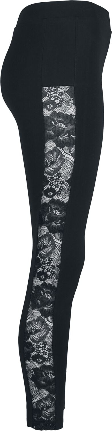 Urban Classics Ladies Lace Striped Leggings Leggings schwarz in XXL von Urban Classics