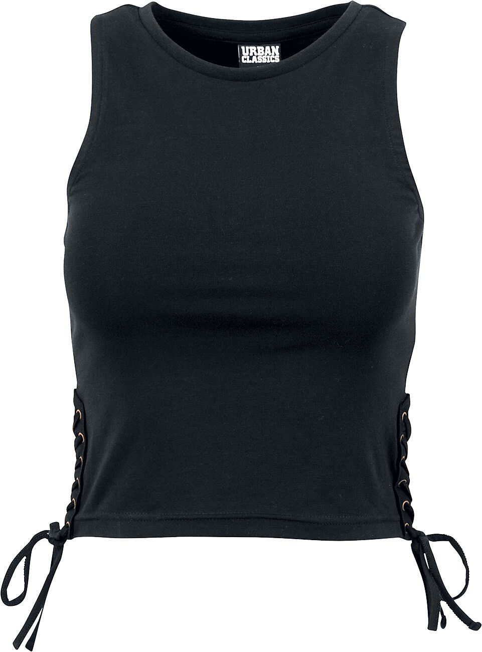 Urban Classics Ladies Lace Up Cropped Top Top schwarz in XL von Urban Classics