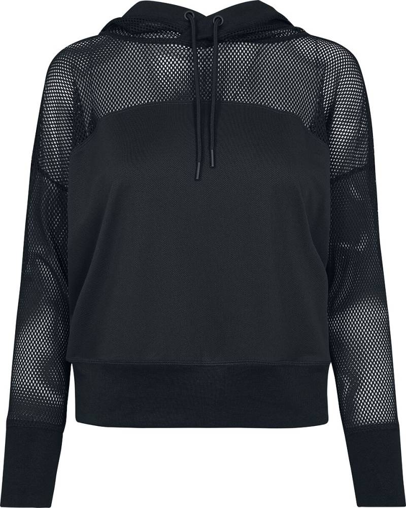 Urban Classics Ladies Mesh Hoodie Kapuzenpullover schwarz in S von Urban Classics
