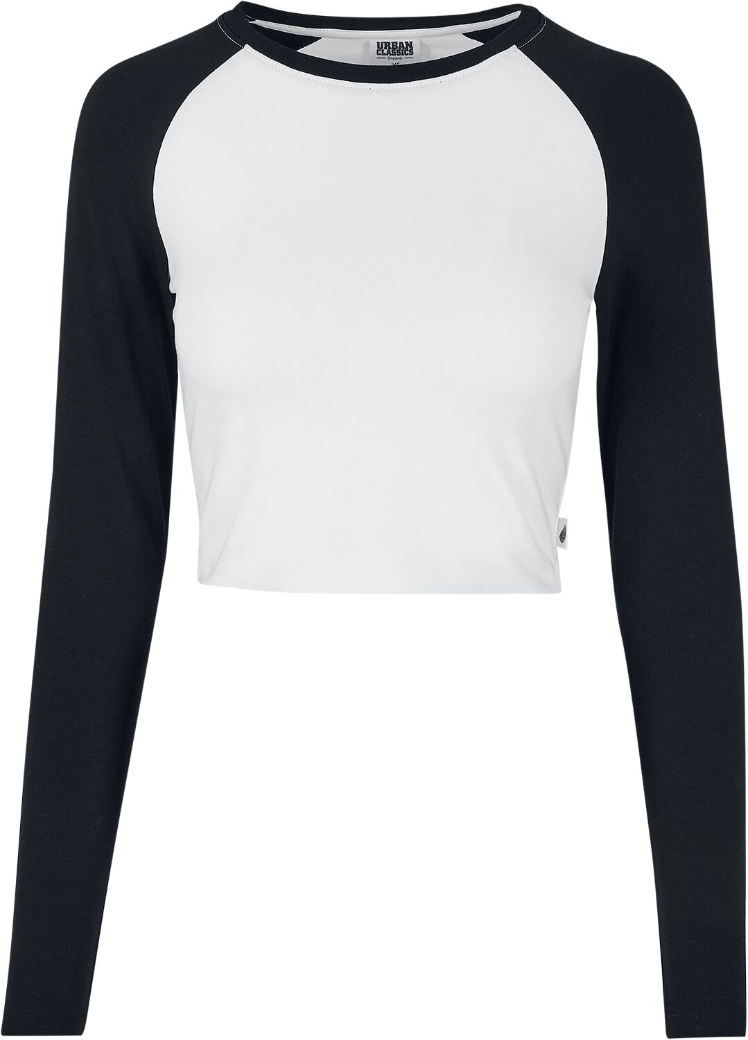 Urban Classics Ladies Organic Cropped Retro Baseball Longsleeve Langarmshirt weiß schwarz in XXL von Urban Classics