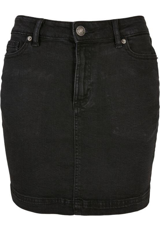 Urban Classics Ladies Organic Stretch Denim Mini Skirt Kurzer Rock schwarz in 31 von Urban Classics