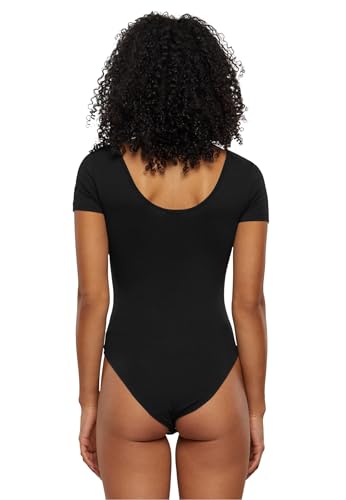 Urban Classics Damen Body Ladies Organic Stretch Jersey Body, Kurzarm Body für Frauen, Bio-Baumwolle, black, S von Urban Classics