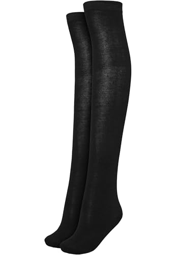 Urban Classics Damen Ladies Overknee Socks 2-Pack Kniestrümpfe, Schwarz (Schwarz/Weiß 00605), 41 (Herstellergröße: 40-42) von Urban Classics