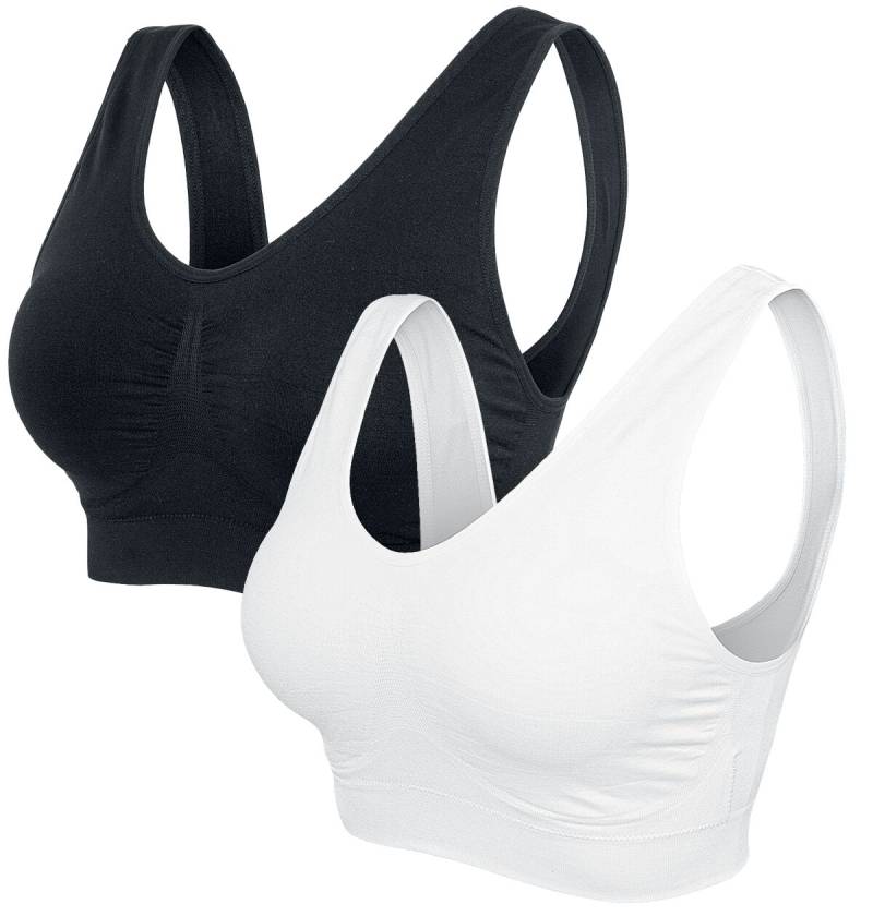 Urban Classics Ladies Pads Sport Bra Wäsche-Set schwarz weiß in XS von Urban Classics
