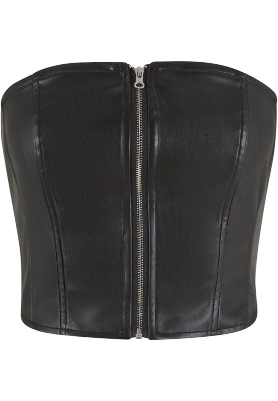 Urban Classics Ladies Synthetic Leather Bandeau Top Top schwarz in XS von Urban Classics