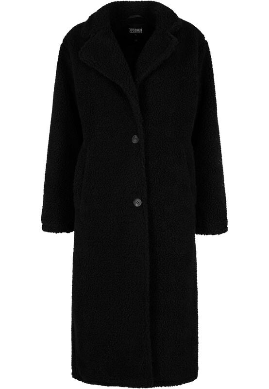 Urban Classics Ladies Teddy Long Coat Mantel schwarz in XL von Urban Classics