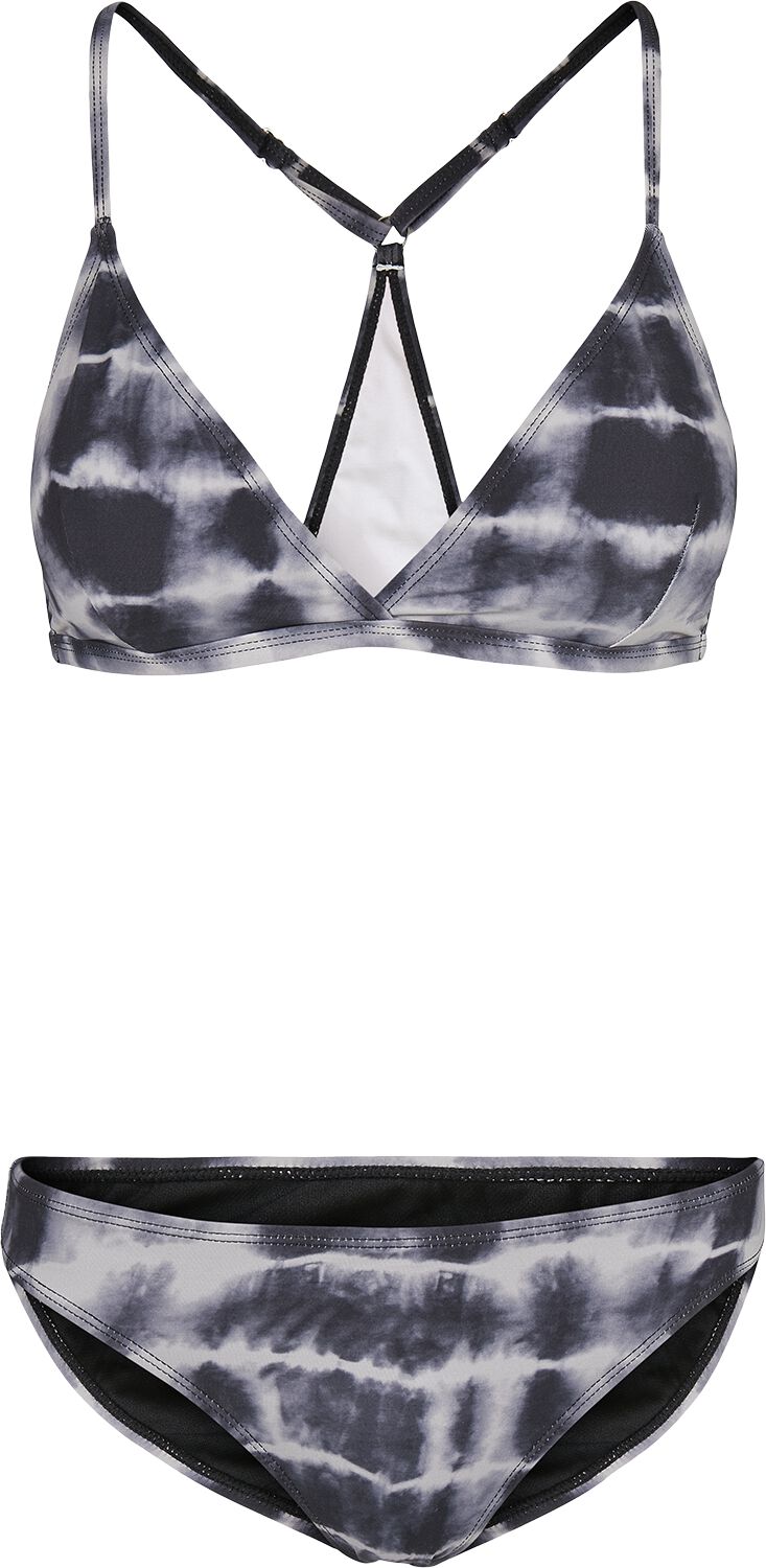 Urban Classics Ladies Tie Dye Triangle Back Bikini Bikini-Set schwarz weiß in XS von Urban Classics