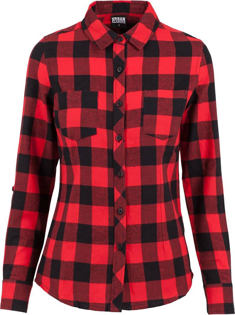 Urban Classics Ladies Turnup Checked Flanell Shirt Flanellhemd schwarz rot in M von Urban Classics