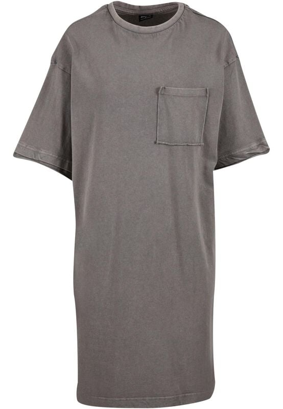 Urban Classics Ladies Washed Jersey T-Shirt Dress Mittellanges Kleid grau in S von Urban Classics