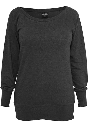 Urban Classics Damen Ladies Wideneck Crewneck Charcoal, XXL von Urban Classics