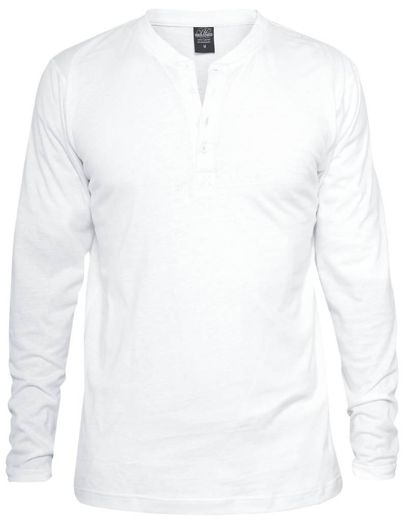 Urban Classics Langarmshirt - Basic Henley - S bis XXL - für Männer - Größe XXL - weiß von Urban Classics